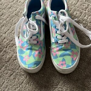 Vans youth flower pattern-worn once